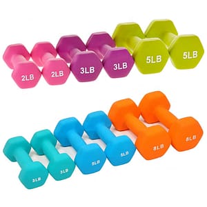 Cheap Weight Lifting Home Fitness Hex Rubber Dumbbell Set 2LB to 15LB